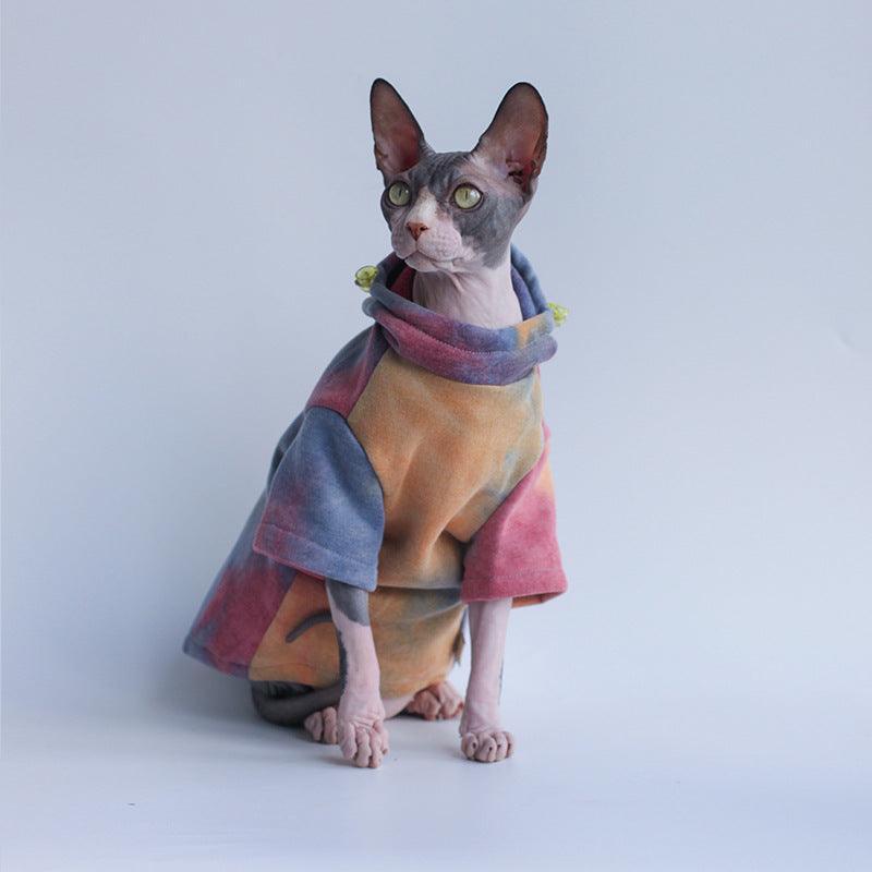 Cozy Pet Lovers' Tie-Dye Hooded Sweater For Autumn And Winter