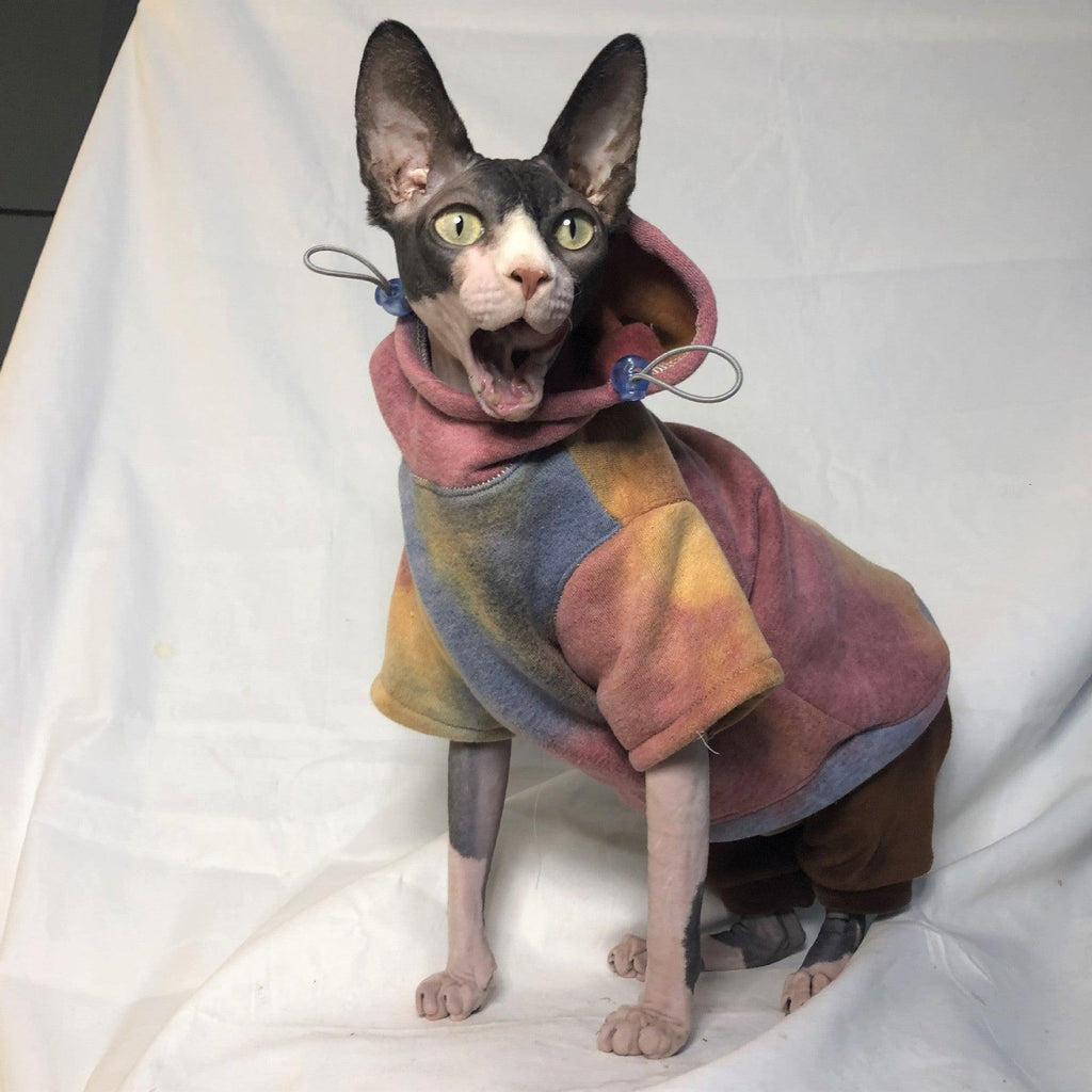 Cozy Pet Lovers' Tie-Dye Hooded Sweater For Autumn And Winter